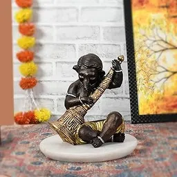 Manish Craft Present Instrument Ganesha Decorative Showpiece | Lovely Statue for Home Decor Gifting Purpose | Decorative for Home & Office Living Room Sculpture-image-0