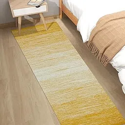 ALLURING HOMES Hand Woven Cotton Carpet 100% Natural Cotton Export Quality Rug,Carpet, Bed Side Runner for Bedroom,Living Room, Kitchen Size-2x5 feet or 60 cms x 152 cms, ((DZN2)-picture-18
