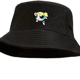 ek rag Powerpuff Girls Bucket hat Cartoon Unisex 100% Cotton Foldable Bucket Beach Sun Hat-picture-13