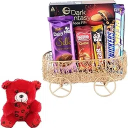 SFU E Com Combo Of Chocolates And Handmade Basket | Valentine Teddy Bear With Chocolate Combo | Valentine Chocolate Hamper | 618-picture-13