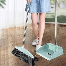 TONSYL Broom and Dustpan Set,Upright Standing Dustpan and Sweeping Broom Combo- Stainless Steel Long Handle Lobby Broom and Dustpan,Best for Home,Lobby,Schools,Churches,Hotel,Bars-picture-63