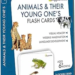 GrapplerTodd Animals and Their Young Ones Activity Flashcards for Kids, Early Learning Toys, Flashcards for Preschoolers & Toddlers, Montessori Educational Toys, 6 Months to 6 Years Kids-image-9