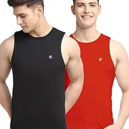 friskers Men's Pack of 2 Innerwear Solid Round Neck Sleeveless Side Cut Vest Sando for Boy's - Regular Fit-picture-46