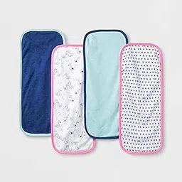 TuddyBuddy Baby Burp Cloth Towel Napkins for Baby Large 17x6 Inches, Fine Double Layer 100% Cotton (Pack of 4, Ducks & Crisscross, 50X20 Cms)-picture-26