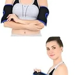 Hot Sweat Neoprene Compression Arm Sauna Sleeves Slimmer Bands Wraps Arm Trimmers for Men & Women (a Pair)-Blue-Size-XXL-image-91