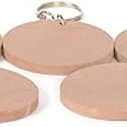 CRAFT MANIACS MDF Key Chains Wood Sheet Craft - MDF Plain Circle-Shaped Key Chains for Painting Wooden Sheet Craft - Set of 20-2 in X 2 in for Decoupage MDF Plains, Resin Art Work & Decoration (Round)-picture-26