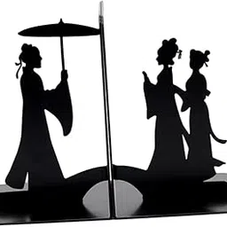 CALANDIS Metal Bookends Decorative Books Desktop Organizer for Office Bookcase School Three People | Bookends-picture-27