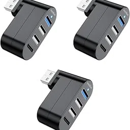 Verilux USB Hub 3.0 for PC 4 in 1 Docking Station Laptop with Type C PD Charging Multi Port Extender 90 180 Rotatable Plug Design Universal Xbox PS5 3 PCS-picture-35