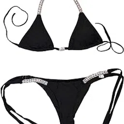 bnf Women Swimsuit Push Up Bras Rhinestone Bikini Set Bathing Suit S Black-Clothing, Shoes & Accessories - Womens Clothing - Swimwear-picture-28