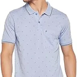 uniberry Men's Cotton Blend Half Sleeve Printed Polo Neck T-Shirt Has A Short Sleeve & Pocket On Chest-ANREMT6-SB_XL Sky Blue-picture-44