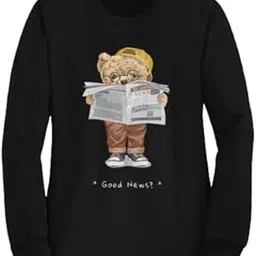 the tee shop Unisex Pullover Cotton Woolen Good News! Printed Sweatshirt for Winter for Men and Women-picture-48