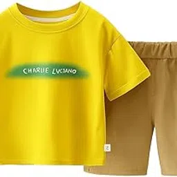 pop street kids Baby Boys Cotton Tshirt with Shorts | Printed, Casual, Baby Boy Dress_1416 (Color-: Yellow) (size:-1.5-2.5Years)-picture-11