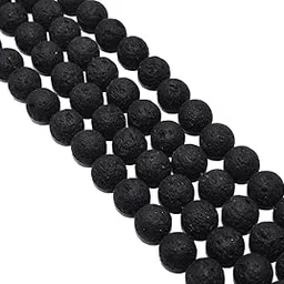Beadman Natural & Original 16mm Black Lava Stone Round Beads Mala for Men and Women. Pack of 1 String(23 Beads in a String)-picture-19