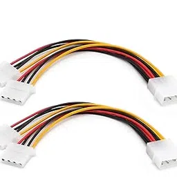 LipiWorld 4 Pin Molex Male to 2 Ports Molex IDE Female Power Supply Y Splitter Adapter 17Cm Cable for PC,Cooling Fan CD Driver Hard Disk (Molex 4P Male to Dual Female Pack-2),Multi-colored-picture-11