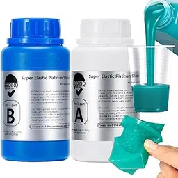 BBDINO Super Elastic Silicone Mold Making Kit, 21.16 oz Liquid Silicone Rubber, Ideal for Casting 3D & Food Molds, Jade Green-image-1