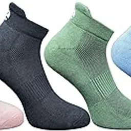 Socks for Men Combo Pack | Comfortable Cotton Socks for Man & Women | Bamboo Ankle Length Sports & Gym Wear | Stylish Socks | Men Fashion | Light Grey, Black, Sky Blue, Off White | Pack of 4-image-21