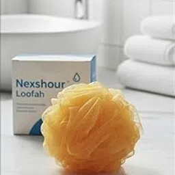 NEXSHOUR Luxury Bathing Loofah Sponge Exfoliator Scrubber for High Lather Cleansing (Small, Pack of 2) Multicolour-picture-36