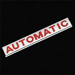 CARIZO Premium Zinc Alloy Badge, 3D Premium Car Side Fender Rear Trunk (Design: Automatic, Silver & Red) Emblem Logo Badge Decals-picture-30