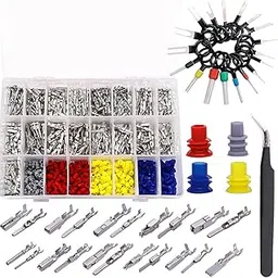 Mandark 755 PCS Car Electrical Wire Terminal Kit, Male and Female Copper Auto Harness Crimp Connector Assortment, 21Type 1/1.5/1.8/2.2/2.8/3.5 mm Electric Wiring Pin Connector, Universal Fit-image-1