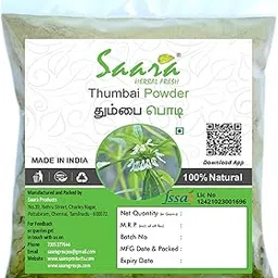 Saara HERBAL FRESH Thumbai Powder, 100g, Chota Halkusa, Leucas Aspera Powder, Madhupati, Goma, Tumba Powder, (Pack of 1 X 100g)-image-43