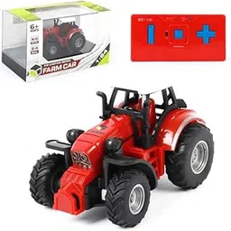 Bestie toys 2.4G RC Farm Car 1:64 Scale Die-Casting Farm Tractors with Lights 5-Channel Remote Control Tractor Model Toys for Kids(Mix Tractor Color and Theme As per Stock)-picture-23
