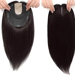 VIEWS 5 Clip Matt hair Middle Partition Straight Synthetic Hair Topper 22 Inch, Hairpiece/Hair Extensions (Brown Color)-image-6
