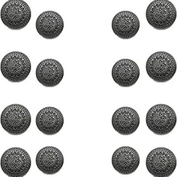 Ani Accessories Leaves Metal Shank Button for Coat Blazer Suit, Sherwani, and Bandhgala Indian Dresses Sports Coat Uniform Jacket (Pack of 16, 8 Big 8 Small) (Antique Silver)-image-16