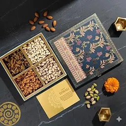 Fruitri Premium Diwali Dry Fruit Hamper – Gift of Health & Prosperity | Luxury Festive Box with Roasted Almonds, Cashews, Pistachios & Flavoured Raisins (100g×4) | No Preservatives | Ideal for Corporate & Family Gifting-picture-15