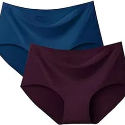 LOURYN KOULYN® Women's Seamless Hipster Ice Silk Panty, Briefs Underwear String Panties (Pack of 2 - Multi Colour) (Sizes S to XXL)-picture-23