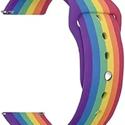 melfo 22mm Smart Watch Strap Compatible with Fossil Gen 6 44mm Rainbow Silicone - Rainbow-picture-16