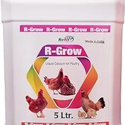 REFIT ANIMAL CARE Liquid Calcium for Poultry, Chicken, Chicks, Hens, Broilers, Layers, Birds Growers, 5 LTR, R Grow image 1