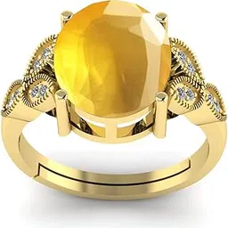 apsstone 4.00 Ratti 3.25 Carat Natural Yellow Sapphire Pukhraj Gemstone Gold Plated Ring Adjustable for Men and Women{Lab Certified}-picture-56