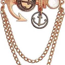 Men's Anchor Wheel Nautical Badge Hanging Goold,White Brass,Crystal Brooches Pin For Men And Boys-image-18