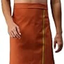 nandu Brand Elite Men's Cotton Colour Dothi - Pack of 1 (Border Colour May Vary) # Elite Washed Colout Dhothis # 2.00Mtr # Ready to Wear #-picture-37