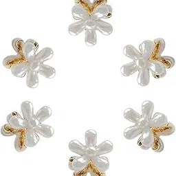 ANNACREATIONS Korean Style Gold Metal Pearl Geometric Stone Lock Hair Pins Hair Clip Hair Accessories Jewellery for Women And Girls (Pack of 2 Pcs)-image-95