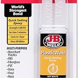 J-B Weld 50132 PlasticWeld Quick-Setting Epoxy Syringe - Dries Off-White - 25 ml image 1