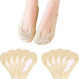 ketkar 5 Pairs Women No Show Lace Boat Socks Non slip Ankle Socks Low Cut Liner Invisible Socks for Sneaker Loafers-picture-34