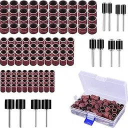 AUSTOR 132 Pieces Drum Sander Set with Box Including 120 Nail Sanding Band Sleeves and 12 Mandrels for Dremel Rotary Tool-picture-50