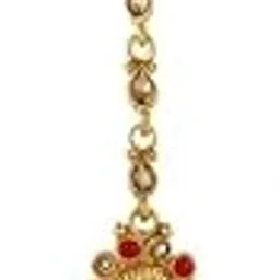 anuradha pearl Classy Multi-Colour Golden Finish Maang Tikka For Women-picture-17
