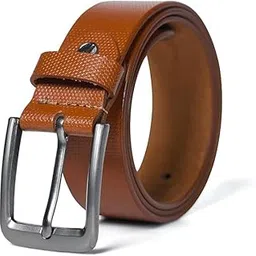 Solid Formal Leather Belt | Full Grain Genuine Leather Belt for Men | Belts for Men Leather | Casual Formal Belts for Men Leather | Classic Designs for Work & Business Casual | Mens Belt-image-4