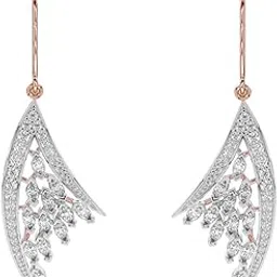 clara 925 Sterling Silver Lily Pendant Earring Chain Jewellery Set | Rose Gold Rhodium Plated, Swiss Zirconia | Gift for Women & Girls-picture-30