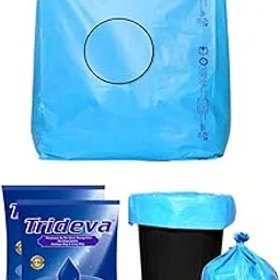 Heavy Duty Garbage Bags (Large) Size 24x30 Inch 14 Bags (Pack of 2) 75 MicronTrash/Dustbin Bag for Kitchen Office Washroom (Weight 500gm for Each Pack) - Blue-picture-19