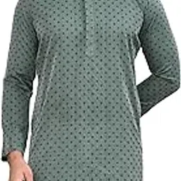 hathkargha Men's Art Silk Designer Printed Kurta with Mandarin Collar and Full Sleeves I Ethnic for Functions & Casual Outings (Size - XS to XXL)-picture-30