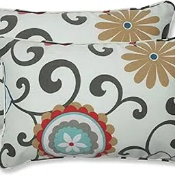 Pillow Perfect Outdoor Pom Pom Play Peachtini Rectangular Throw Pillow, Set of 2-picture-20