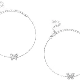 shaya by Caratlane Fly on Butterfly Anklet in Rhodium Plated 925 Silver for women-picture-11