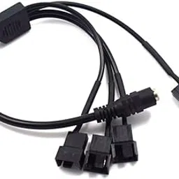 YiKaiEn DC Power Supply Plug to 4-Pin 3-Pin PC Fan Power Adapter DC 5.5 x 2.1mm Female Cable Computer Cooler Cooling Fan Splitter Power Cable 14.5inch 37cm(1 to 4)-picture-29