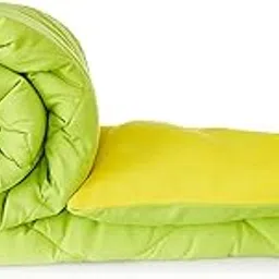 Balaji Creations 250 GSM Luxury 5 Star Feel, Soft Microfibre Reversible Plain Comforter/Blanket/Quilt/Duvet/RAZAI, 60x90 Inch Single Bed Comforter (Cherry Yellow and Lime Green) Waterproof-image-18