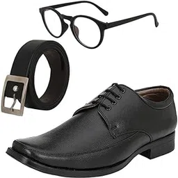 vitoria Gracefull & Fashionable Men Formal Shoes with Free Belt & Unisex Selfi Black Frame Sunglasses Combo-picture-31