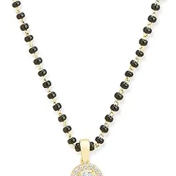 minutiae Stylish Pendant Necklace Black Beads Mangalsutra For Women With Extendable Chain-picture-28