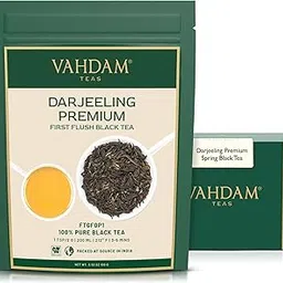 VAHDAM, First Flush Darjeeling Tea - (100g) | Loose Leaf Black Tea - Flowery, Aromatic & Delicious | Champagne Of Teas | Mellow & Fragrant | Direct From India | Vacuum Sealed-image-36